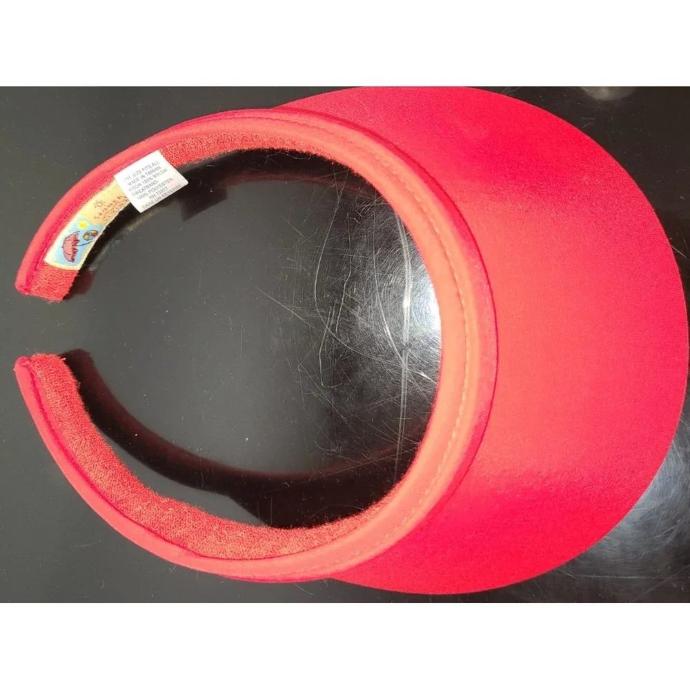 NWOT Womens Clip On Red Sun Visor Ladies Hat Cotton Sun Visor Tennis Golf Beach‎
